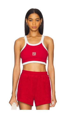 Monogram Cropped Tank in Red. - size L (also in S, XL, XS) - Araminta James - Modalova