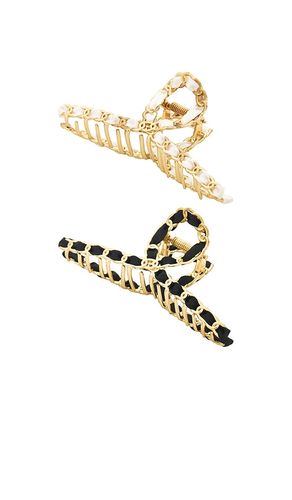 Metal Chain Loop Claw Clip Set in Metallic - By Adina Eden - Modalova