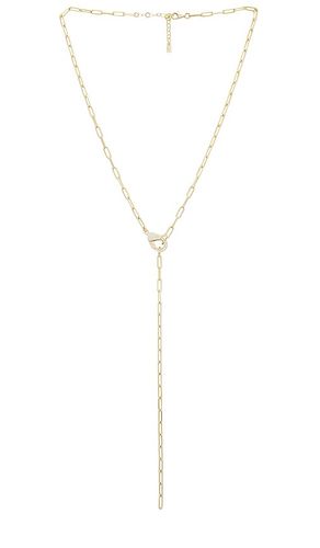 Pave Clasp Link Lariat Necklace in - By Adina Eden - Modalova