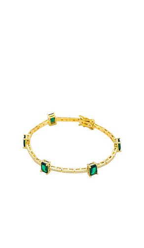 Colored Pave X Emerald Tennis Bracelet in - By Adina Eden - Modalova