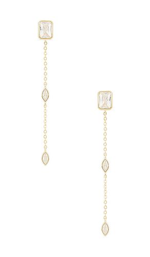 Pendientes emerald bezel drop chain en color oro metálico talla all en - Metallic Gold. Talla all - By Adina Eden - Modalova