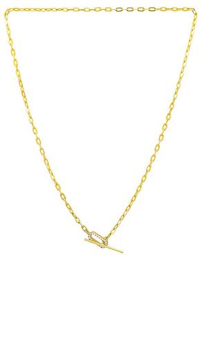 Delicate pave oval necklace en color oro metálico talla all en - Metallic Gold. Talla all - By Adina Eden - Modalova