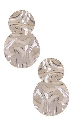Pendiente de disco doble fluid en color metálico talla all en - Metallic Silver. Talla all - By Adina Eden - Modalova