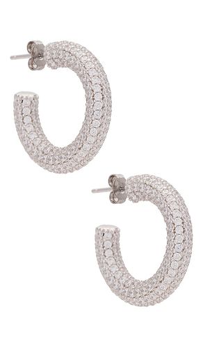 Jumbo pave hoops in color metallic size all in - Metallic . Size all - By Adina Eden - Modalova