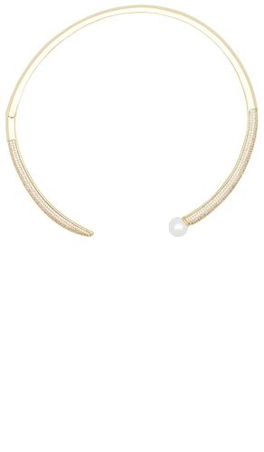 CHOKER PAVE X PEARL OPEN COLLAR in - By Adina Eden - Modalova