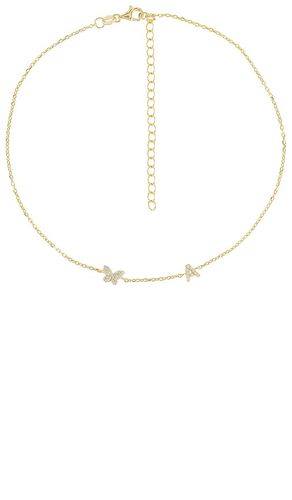 Pave Butterfly Initial Choker in Metallic . - size A (also in B, C, D, F, G, I, J, K, L, M, N, O, P, R, S, T) - By Adina Eden - Modalova