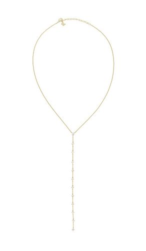 Teardrop Drop Lariat Necklace in Metallic - By Adina Eden - Modalova
