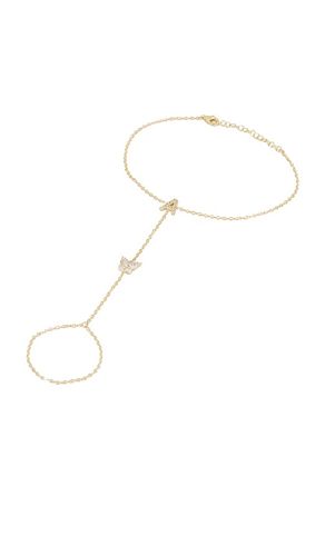 Pave Butterfly Initial Hand Chain in Metallic . - size C (also in J, K, M, S) - By Adina Eden - Modalova