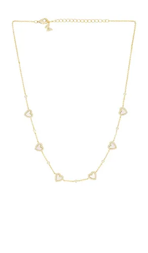 Pave Outlined Colored Stone Multi Heart Necklace in Metallic Gold - By Adina Eden - Modalova