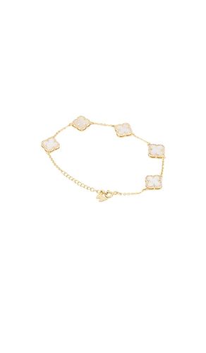 Mini Multi Pave Outlined Colored Clover Bracelet in - By Adina Eden - Modalova
