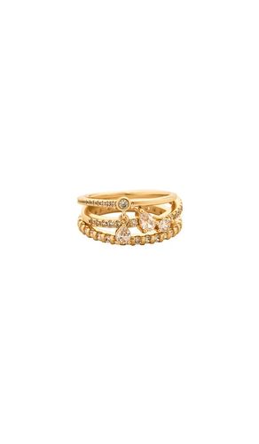 Solitaires & Teardrops Ring Combo Set in Metallic . - size 6 (also in 7, 8) - By Adina Eden - Modalova