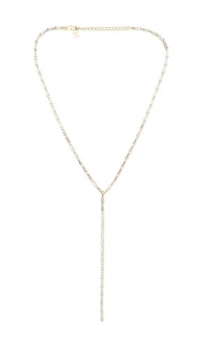 Cz Multi Baguette Tennis Lariat Necklace in Metallic - By Adina Eden - Modalova