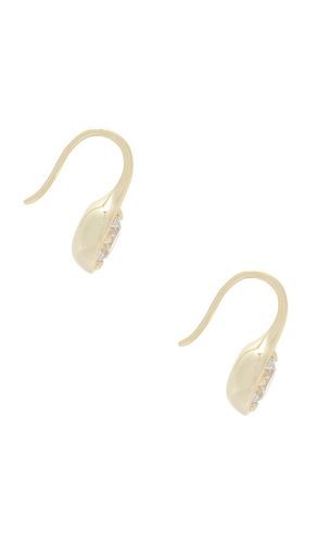 Cz Rounded Bezel Fish Hook Huggie Earring in - By Adina Eden - Modalova