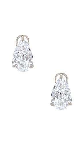 Cz fancy pear stud earring in color metallic size all - By Adina Eden - Modalova