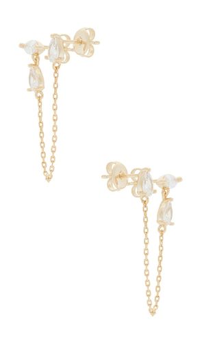 Marquise X Pear Chain Stud Earring Gold in - By Adina Eden - Modalova