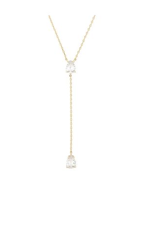 Double Pear Drop Chain Lariat Necklace Gold in - By Adina Eden - Modalova