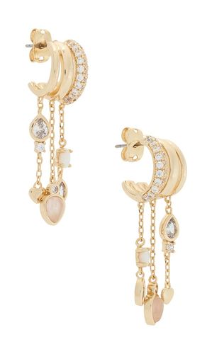 Pave Chain Charm Drop Earring in - By Adina Eden - Modalova