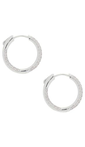 Pave Rounded Inside Out Hoop Earring in - By Adina Eden - Modalova