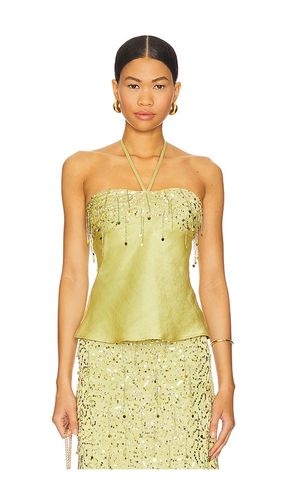 Yasmin Hand Beaded Halter Neck Top in Green. - size L (also in M, S, XS) - ASTA RESORT - Modalova