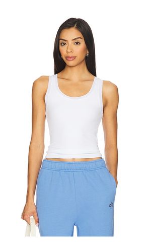 Ribbed Mesh Secret Tank Top in White. - size L (also in M, S, XS) - alo - Modalova