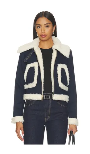 KURZE AVIATOR-JACKE AUS DENIM MIT SHEARLING-IMITAT ISAIAH in . Größe L. Also in S, XS - Alice + Olivia - Modalova