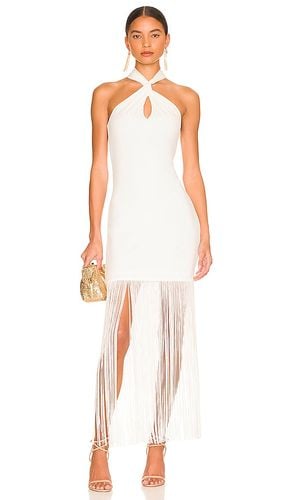 Steph Twist Neck Fringe Dress in White. - size 0 (also in 2, 8) - Alice + Olivia - Modalova