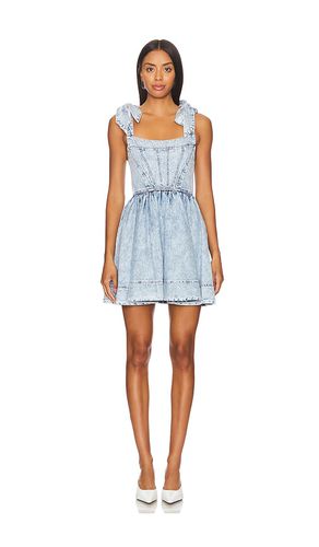 Amina Corset Denim Dress in Blue. - size 0 (also in 10, 2, 4, 6) - Alice + Olivia - Modalova