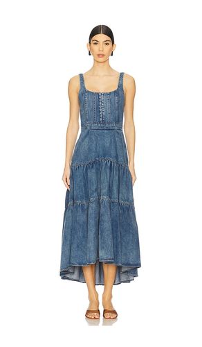 Diana Structured Denim Midi Dress in Blue. - size 0 (also in 10, 2, 4, 6, 8) - Alice + Olivia - Modalova