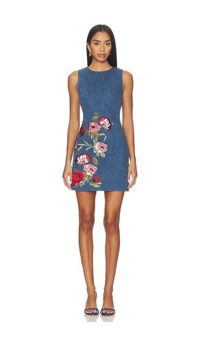 Cade Embroidered Sleeveless Denim Mini Shift Dress in Blue. - size 0 (also in 2, 4, 6, 8) - Alice + Olivia - Modalova