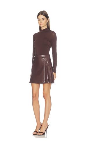 LANGARMIGES MINI-PLEATED-KLEID MIT STEHKRAGEN AUS KUNSTLEDER CHARA in . Größe 0. Also in 4 - Alice + Olivia - Modalova