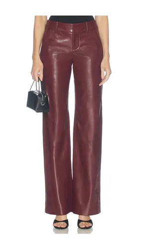 Alexander Faux Leather Slim Straight Trouser in Red. - size 0 (also in 10, 2, 4, 6, 8) - Alice + Olivia - Modalova