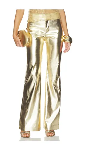 Andrew Faux Leather Mr Bootcut Slim Pant in Metallic . - size 0 (also in 10, 2, 4, 6, 8) - Alice + Olivia - Modalova