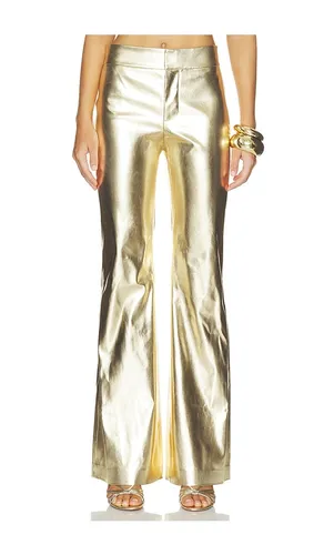 Andrew Faux Leather Mr Bootcut Slim Pant in Metallic . - size 0 (also in 10, 2, 4, 6, 8) - Alice + Olivia - Modalova