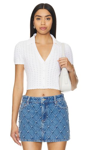 Linda Cropped Polo in White. - size L (also in S, XL, XS) - Alice + Olivia - Modalova