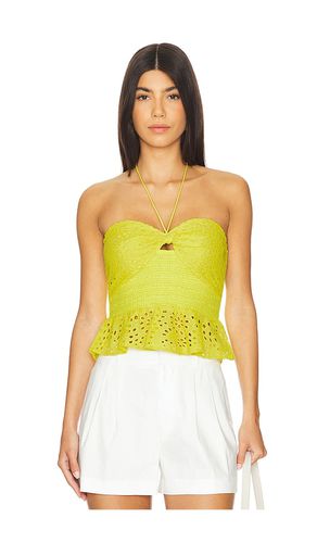 Livia Halter Peplum Top in Yellow. - size 0 (also in 10, 12, 2, 4, 6, 8) - Alice + Olivia - Modalova