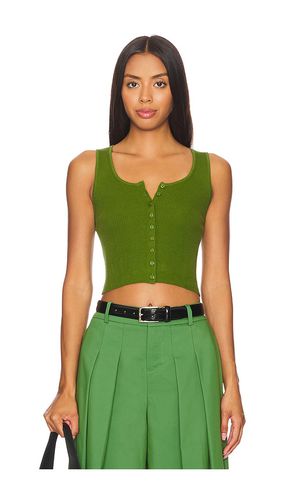 Daryn Button Thru Cropped Tank in Green. - size L (also in M, S) - Alice + Olivia - Modalova