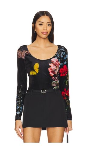 Delaina Scoop Neck Longsleeve Top in in Black. - size L (also in M, S) - Alice + Olivia - Modalova