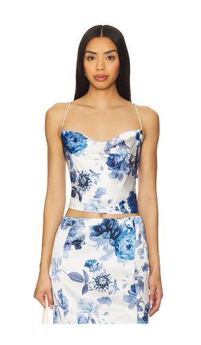 Valentina Cropped Corset Top in Blue. - size 0 (also in 10, 12, 2, 6) - Alice + Olivia - Modalova