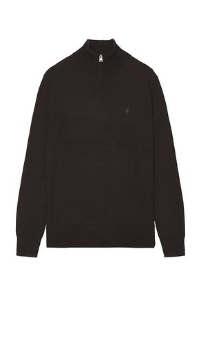 Kilburn Zip Funnel Neck Sweater in Chocolate. - size L (also in M, S, XL/1X) - ALLSAINTS - Modalova