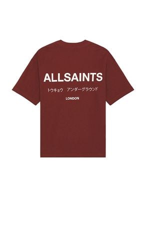 Underground Short Sleeve Crew in Burgundy. - size L (also in M, S) - ALLSAINTS - Modalova