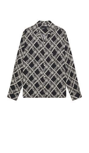 Grid Long Sleeve Shirt in Black. - size L (also in M) - ALLSAINTS - Modalova