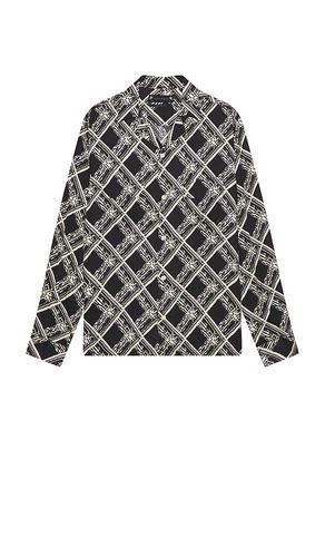 Grid Long Sleeve Shirt in Black. - size L (also in M, S) - ALLSAINTS - Modalova