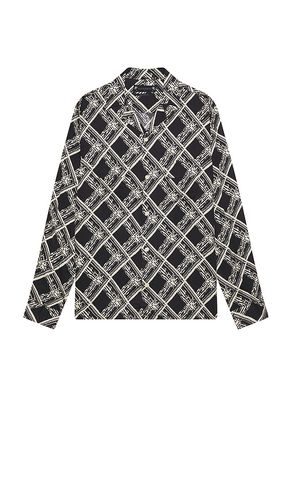 Grid Long Sleeve Shirt in Black. - size L (also in M, S, XL/1X) - ALLSAINTS - Modalova