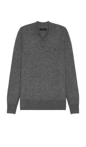 Kilburn long sleeve polo en color gris talla M en - Grey. Talla M (también en S) - ALLSAINTS - Modalova