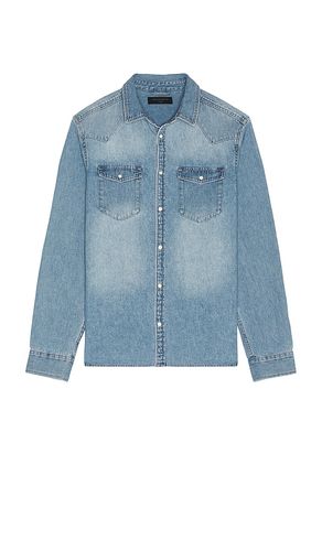Macgowan Long Sleeve Button Down Shirt in Blue. - size M (also in XL/1X) - ALLSAINTS - Modalova