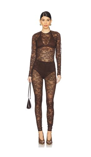 X revolve caresha catsuit en color marrón talla L en - Brown. Talla L (también en M, S, XL, XS) - Amanda Uprichard - Modalova