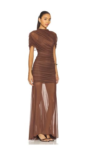 X REVOLVE Evianna Mesh Gown in Chocolate. - size M (also in S, XS) - Amanda Uprichard - Modalova