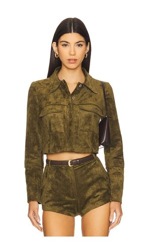 X REVOLVE Lucas Suede Jacket in Olive. - size L (also in M, S, XS) - Amanda Uprichard - Modalova