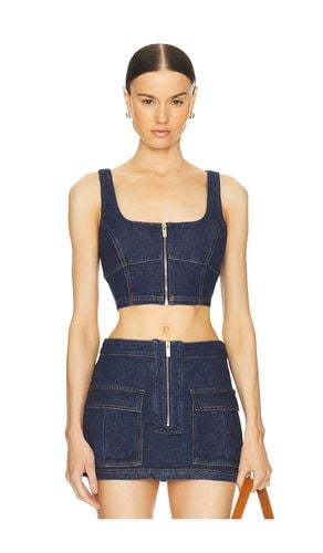 Violet Crop Top in Denim-Dark. - size L (also in M, S, XL, XS) - Amanda Uprichard - Modalova