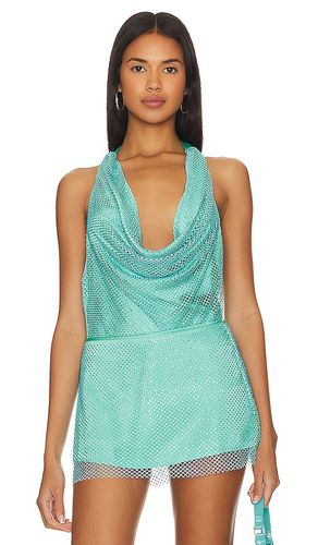 X Revolve Niecy Mesh Sparkle Top in Blue. - size L (also in M, XS) - Amanda Uprichard - Modalova